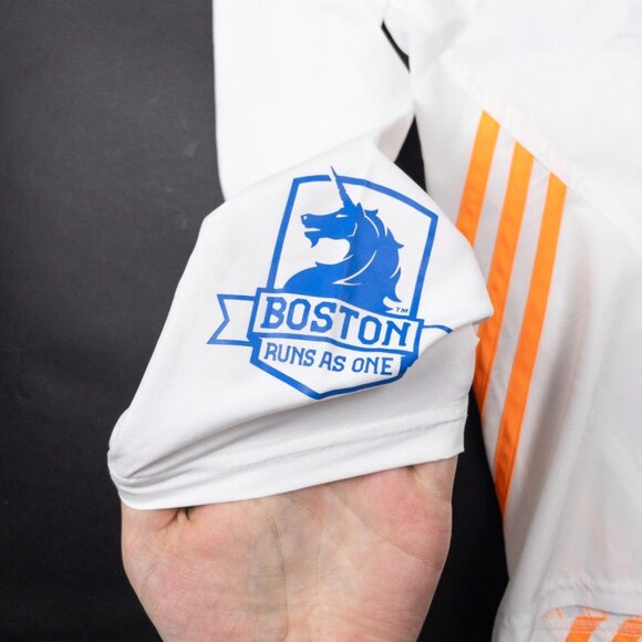 Boston Marathon Running Track Jacket Men's Small Adidas 2014 White Full Zip - Picture 7 of 14